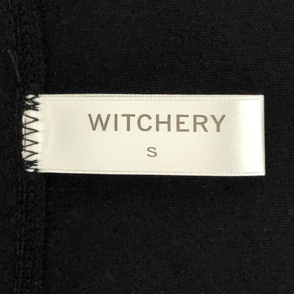 Witchery Fitted Long Sleeve Black Top with Scoop Neck Size Small - Picture 5 of 9
